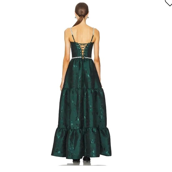 New V. Chapman Lucetta Dress in Emerald Baroque Floral - Picture 4 of 10